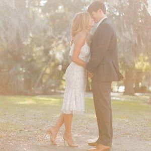 Tracy Reese bridal lace midi dress; size 2